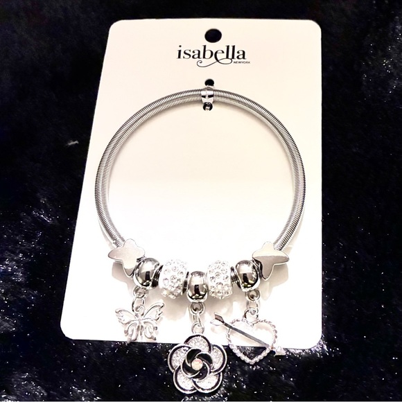 🆕 Isabella Silver Charm Bracelet with Elegant Design - Picture 2 of 7